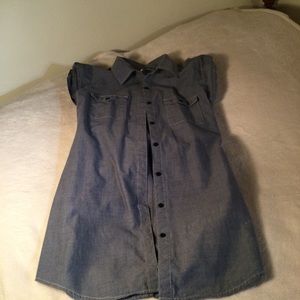 Street Flower Denim Sleeveless Top